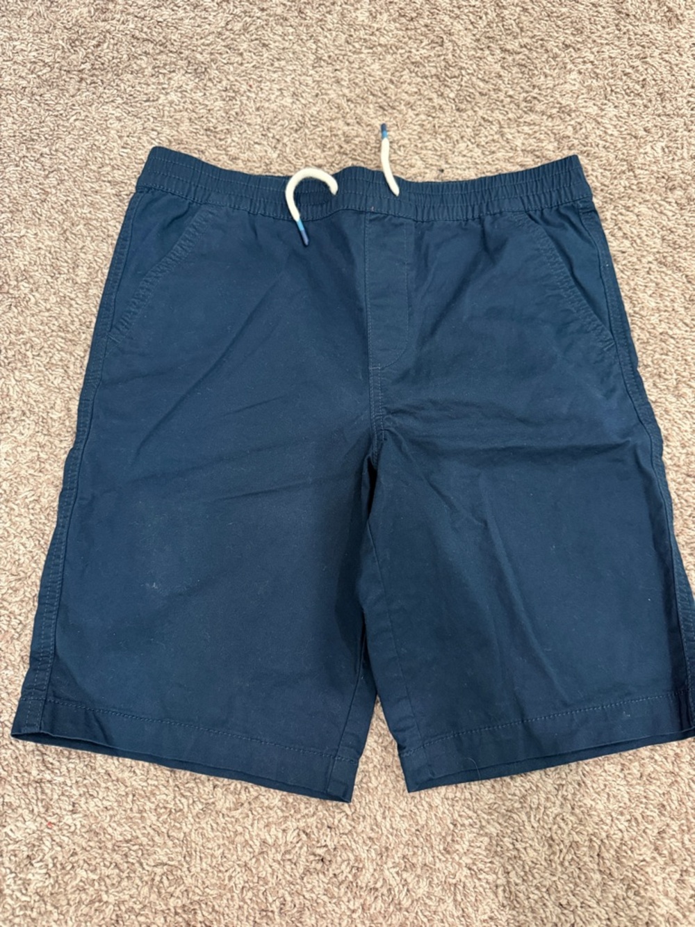 Boys Woven Navy Drawstring Casual Shorts
